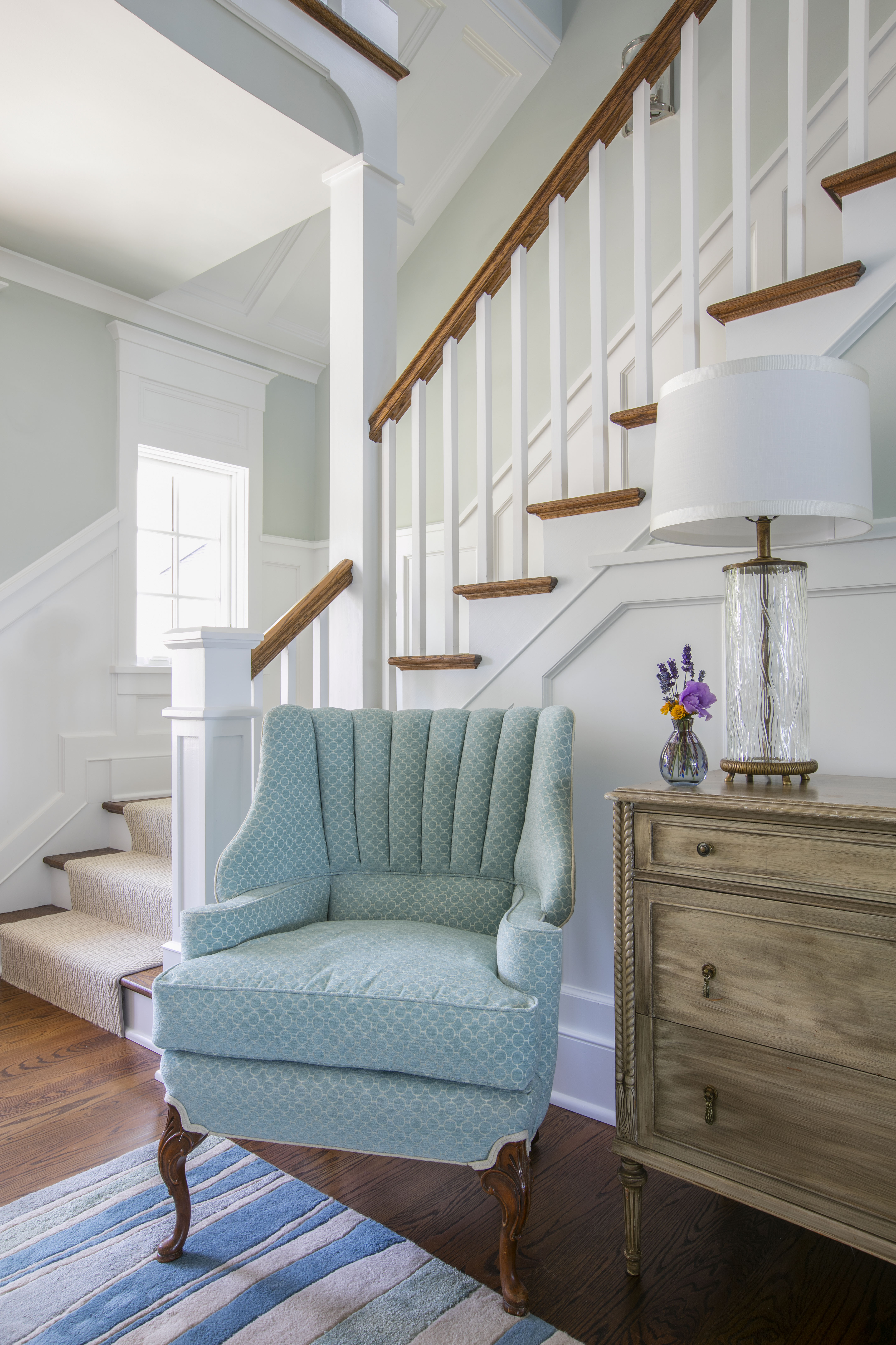 Nantucket Light Blue Chair and Stairway